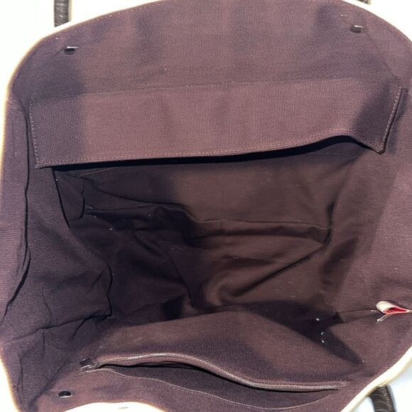 RED ENVELOPE Khaki and Brown Canvas Photo Collage Tote Bag - Picture 5 of 8